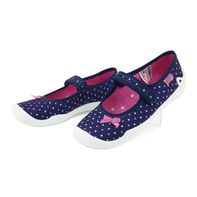 Scarpe per bambini Befado 114Y372 cuori blu navy blu rosa giallo 3