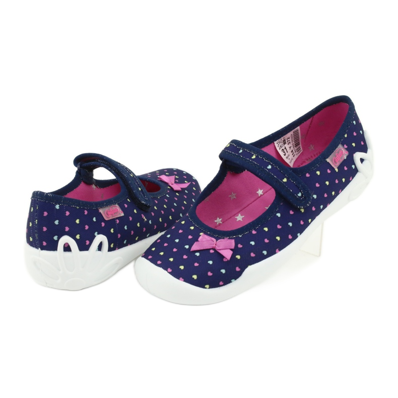 Scarpe per bambini Befado 114Y372 cuori blu navy blu rosa giallo 4