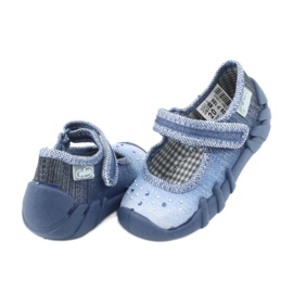 Scarpe per bambini Befado con zirconi 109P186 blu grigio 4