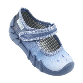 Scarpe per bambini Befado con zirconi 109P186 blu grigio 1