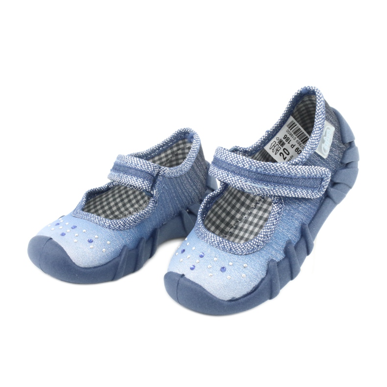 Scarpe per bambini Befado con zirconi 109P186 blu grigio 3