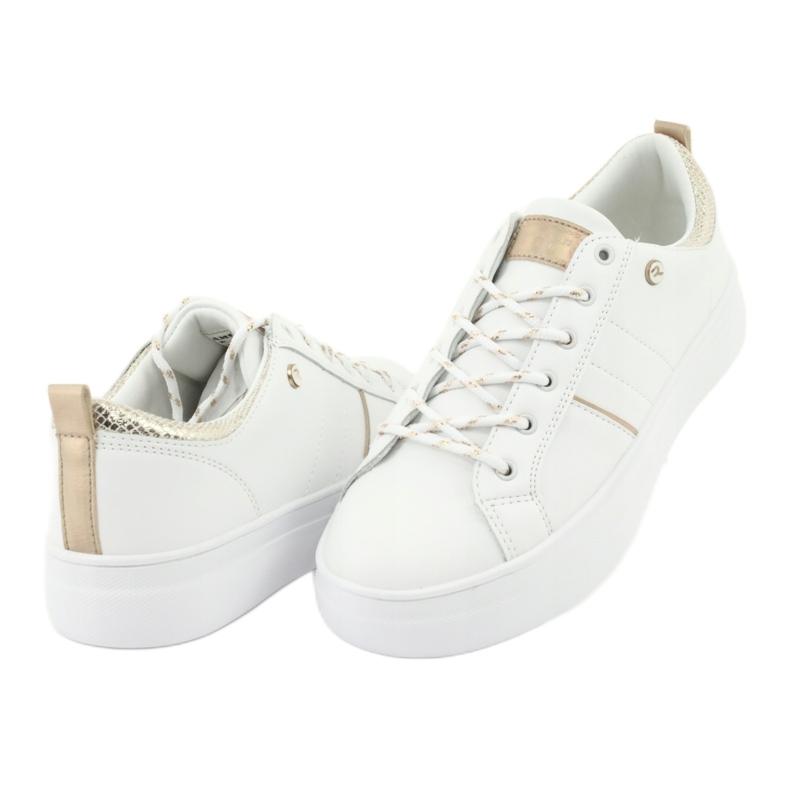 Sneakers sportive bianche American Club RH09 bianca giallo 4