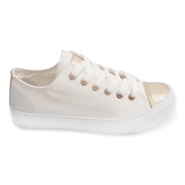Sneakers bianche da donna TL13 bianco giallo 2
