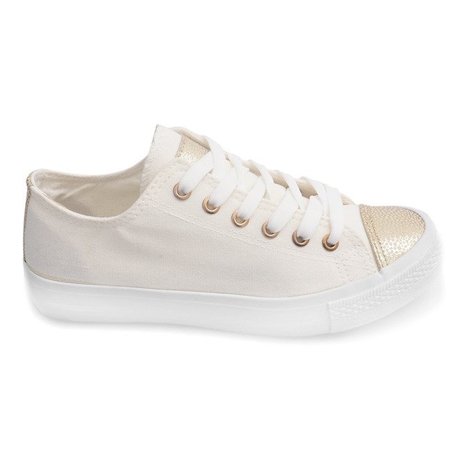 Sneakers bianche da donna TL13 bianco giallo 2