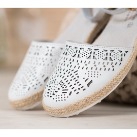 VINCEZA ballerine in pelle con cerniera bianco 1