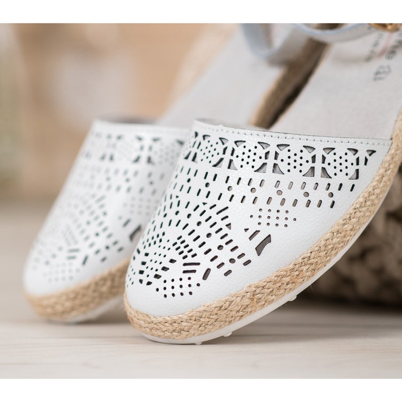 VINCEZA ballerine in pelle con cerniera bianca 1