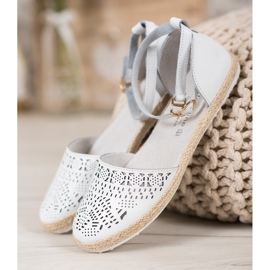 VINCEZA ballerine in pelle con cerniera bianco 2