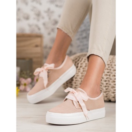 Kylie Scarpe da ginnastica legate con un nastro marrone 2