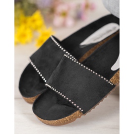 Goodin Pantofole in pelle scamosciata nero 1