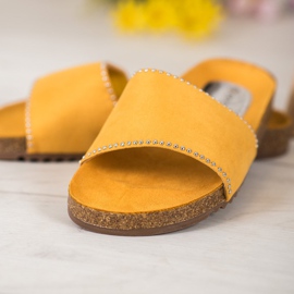 Goodin Pantofole in pelle scamosciata giallo 1