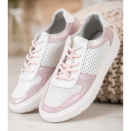 Goodin Scarpe in broccato di pelle bianca 2