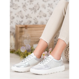 Goodin Scarpe in broccato di pelle bianca 1