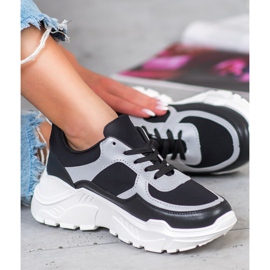 SHELOVET Scarpe da ginnastica alla moda bianco nero 2