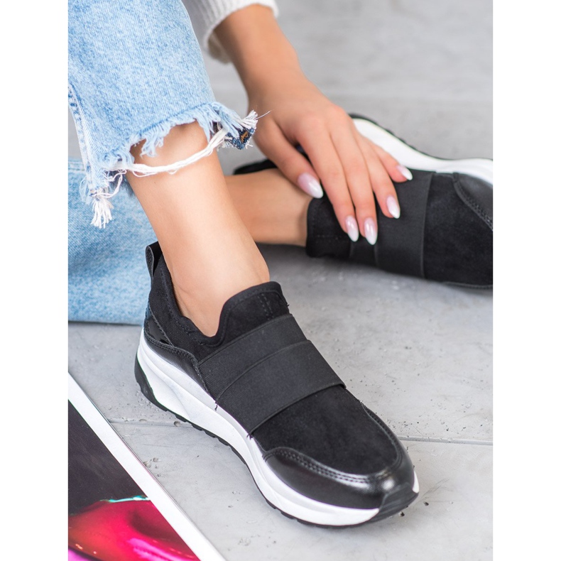 SHELOVET Scarpe slip-on sulla piattaforma nero 2