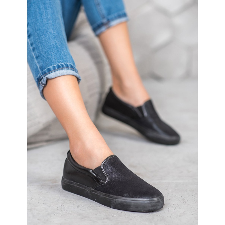 SHELOVET Sneakers Slip-on Con Glitter nero 1