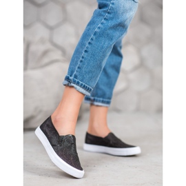 SHELOVET Sneakers Slip On Con Glitter nero 2