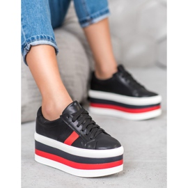 Seastar Scarpe sulla piattaforma della moda nero multicolore 1
