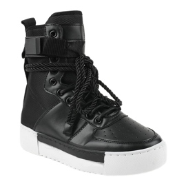 Sneakers basse nere Y-026 nero 1