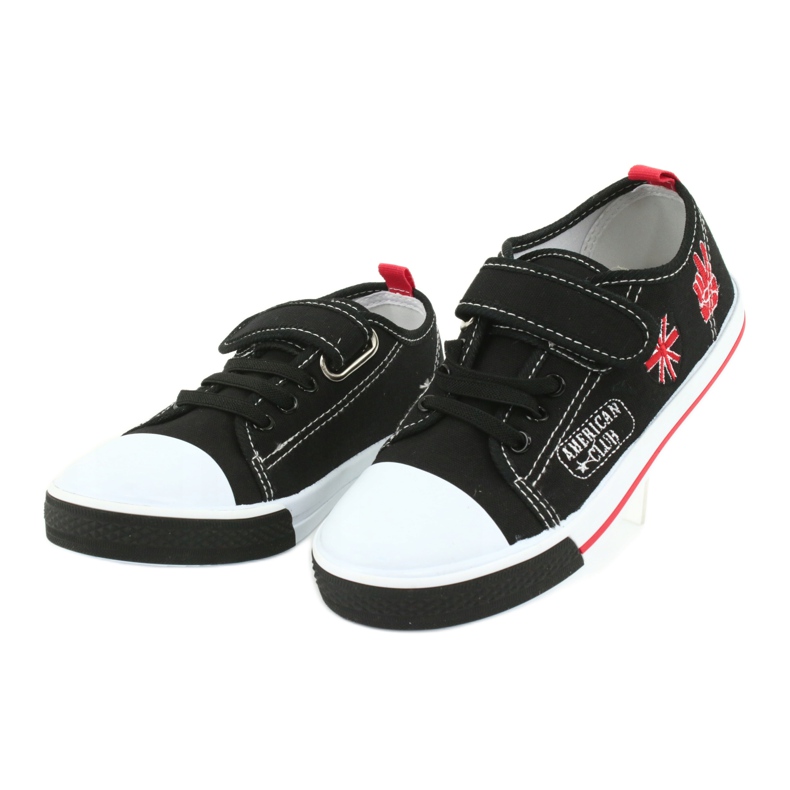 Sneaker American Club TEN10 con velcro nero rosso 3