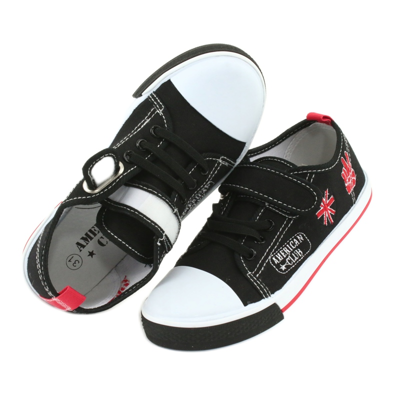 Sneaker American Club TEN10 con velcro nero rosso 4