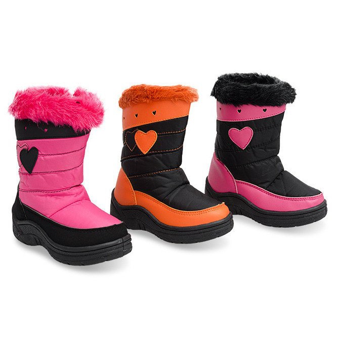 Doposci caldi per bambini DF86 Black nero rosa 1