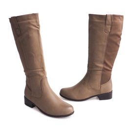 Stivali con tacchi 8524 Taupe grigio 1