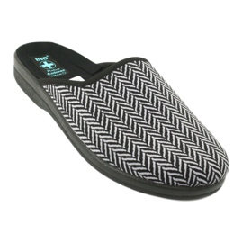 Pantofole ciabatte da uomo Adanex 25147 a spina di pesce nero grigio 1