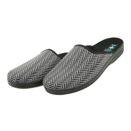 Pantofole ciabatte da uomo Adanex 25147 a spina di pesce nero grigio 3