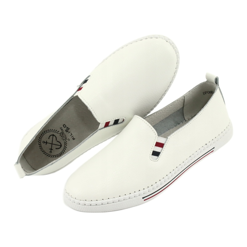Sneakers slipon in pelle Filippo DP066 bianco 5