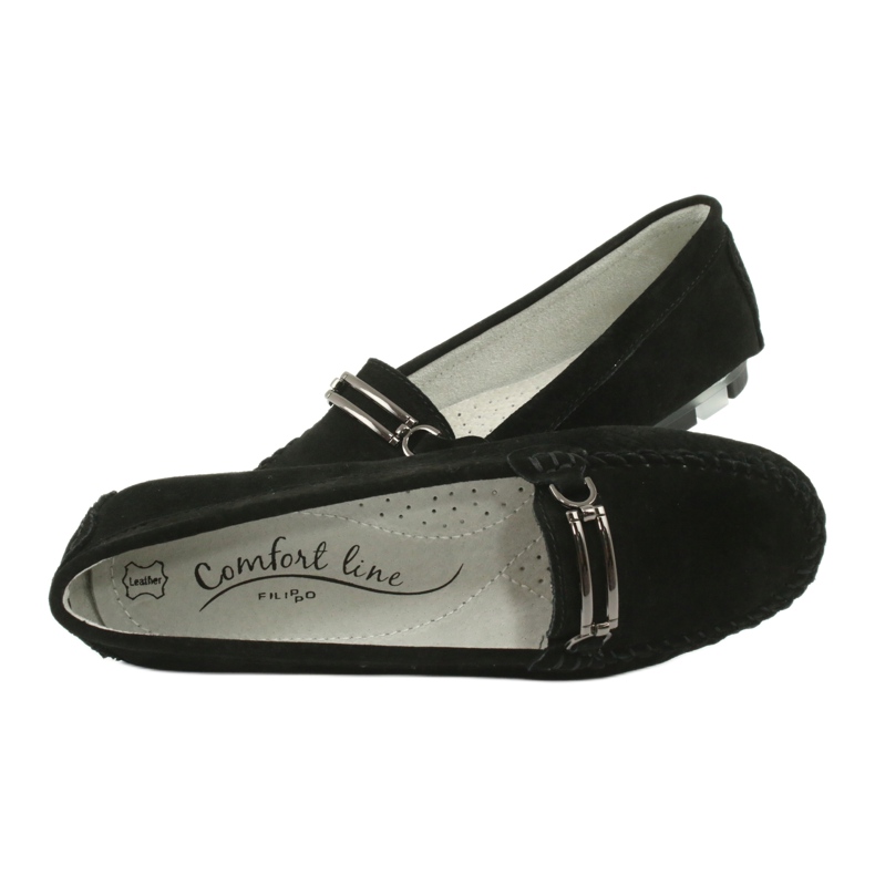Mocassino Filippo DP1202 in pelle scamosciata nero 6
