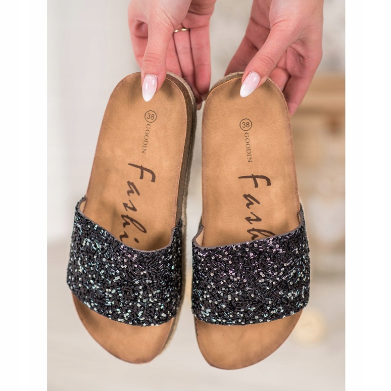 Goodin Pantofole da donna alla moda nero 2