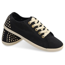 Sneakers In Tessuto Con Borchie VB67 Nero 2