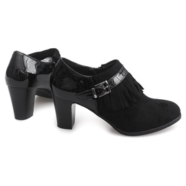 Stivaletti sul tallone Boho Fringe 6660 Black nero 1