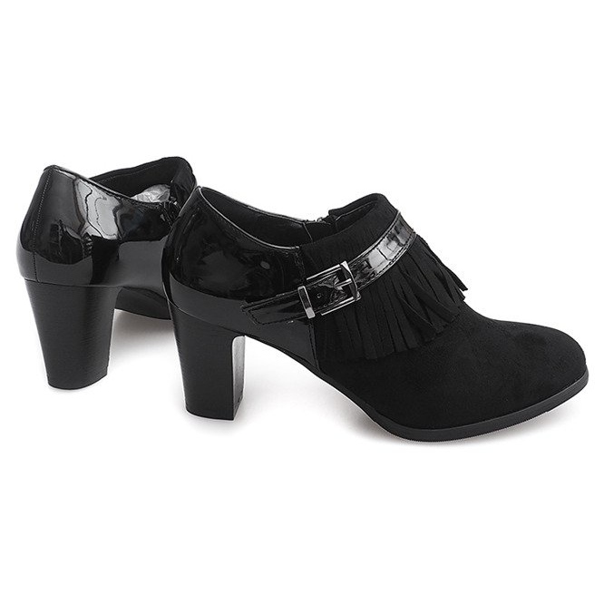 Stivaletti sul tallone Boho Fringe 6660 Black nero 1
