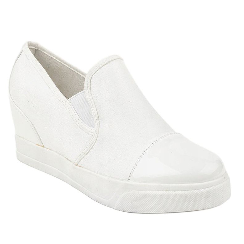 Sneakers bianche sulla zeppa R27-5 bianco 1