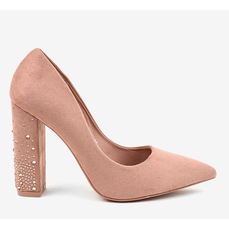Décolleté in camoscio rosa sul pilastro D-1230 2