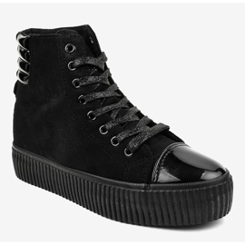 Sneakers nere sulla piattaforma femminile TL-53 nero 1