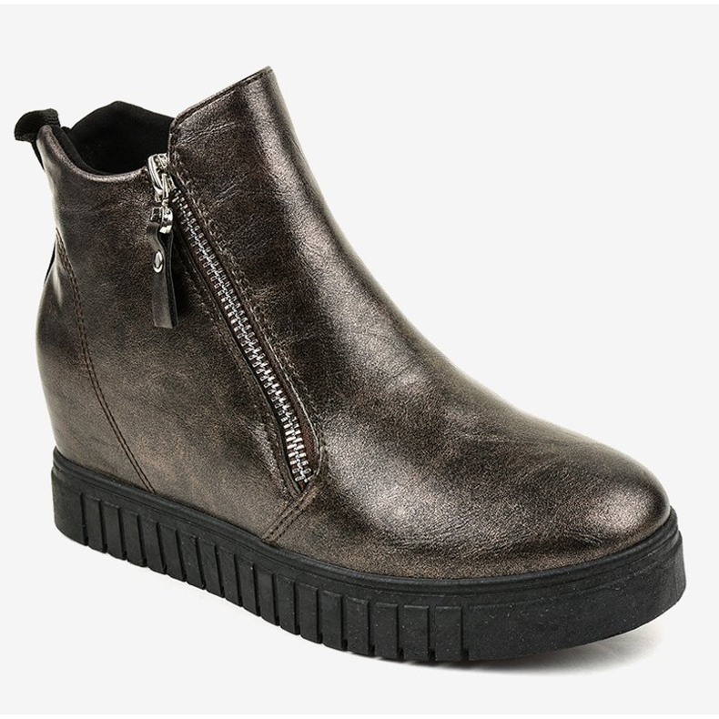 Sneakers con zeppa marrone 1757 1