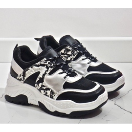 Scarpe sportive nere A88-56 serpente nero grigio 2