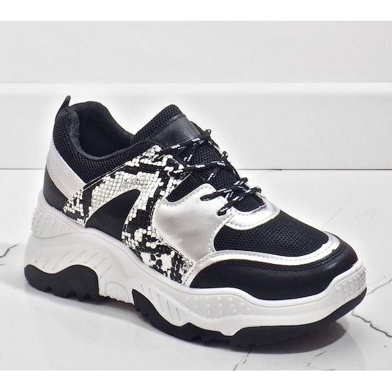 Scarpe sportive nere A88-56 serpente nero grigio 1