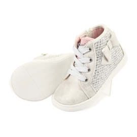 Stivali sportivi da bambina American Club GC17 bianco grigio 5