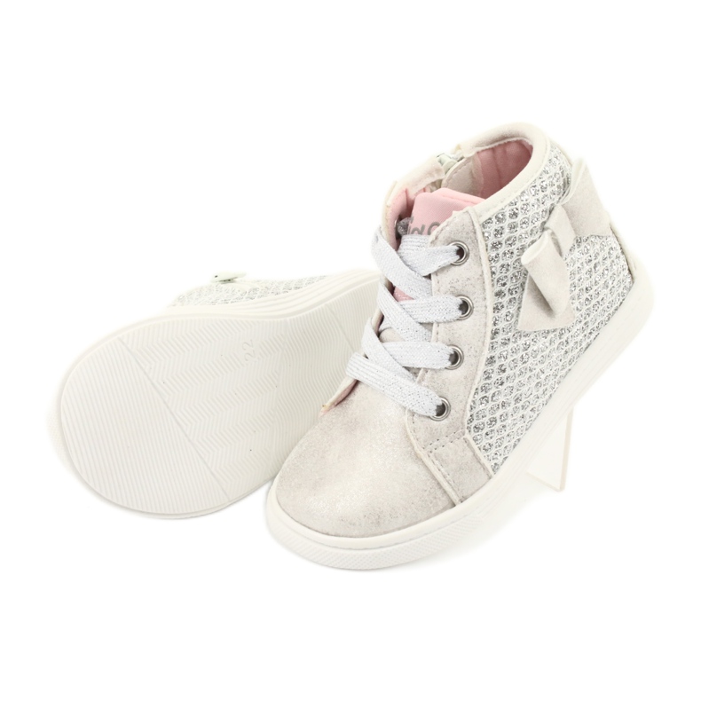 Stivali sportivi da bambina American Club GC17 bianco grigio 5