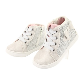 Stivali sportivi da bambina American Club GC17 bianco grigio 3