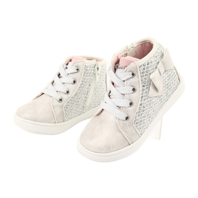 Stivali sportivi da bambina American Club GC17 bianco grigio 3
