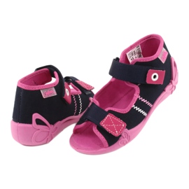 Ciabatte bambina rape Befado 242p056 blu navy rosa 4