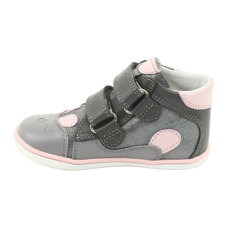 Stivali velcro coniglio Bartek 11702 rosa grigio 2
