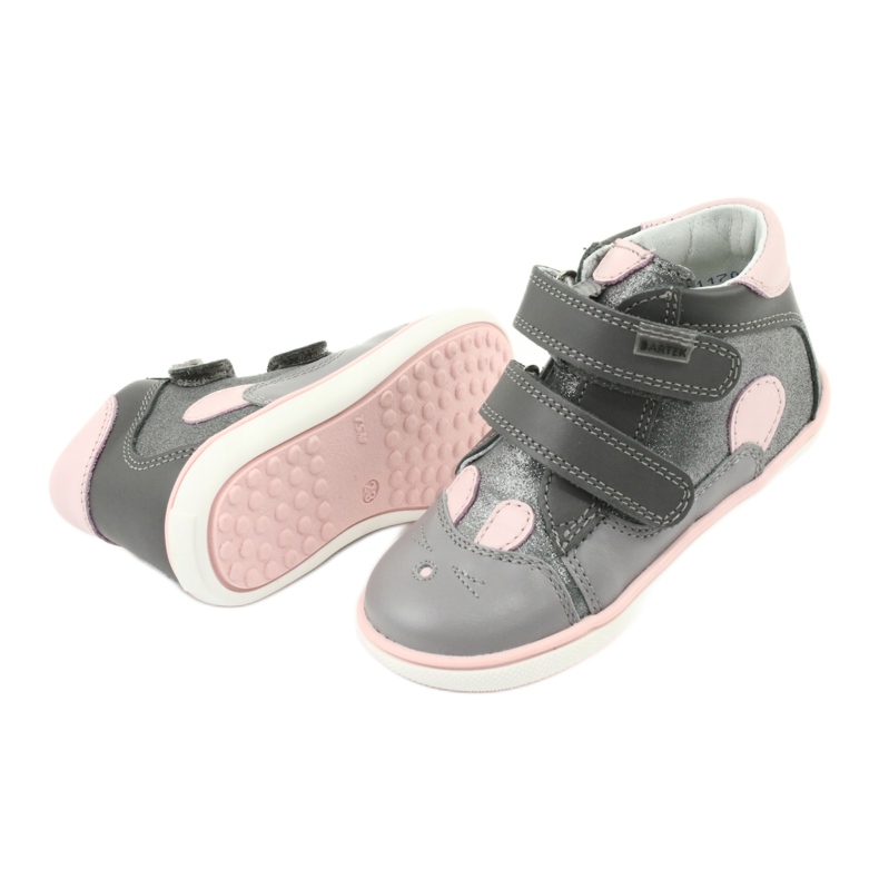 Stivali velcro coniglio Bartek 11702 rosa grigio 5
