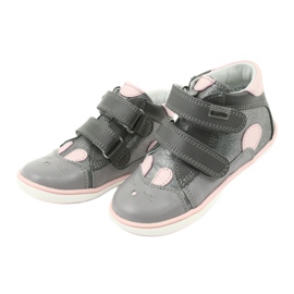 Stivali velcro coniglio Bartek 11702 rosa grigio 3