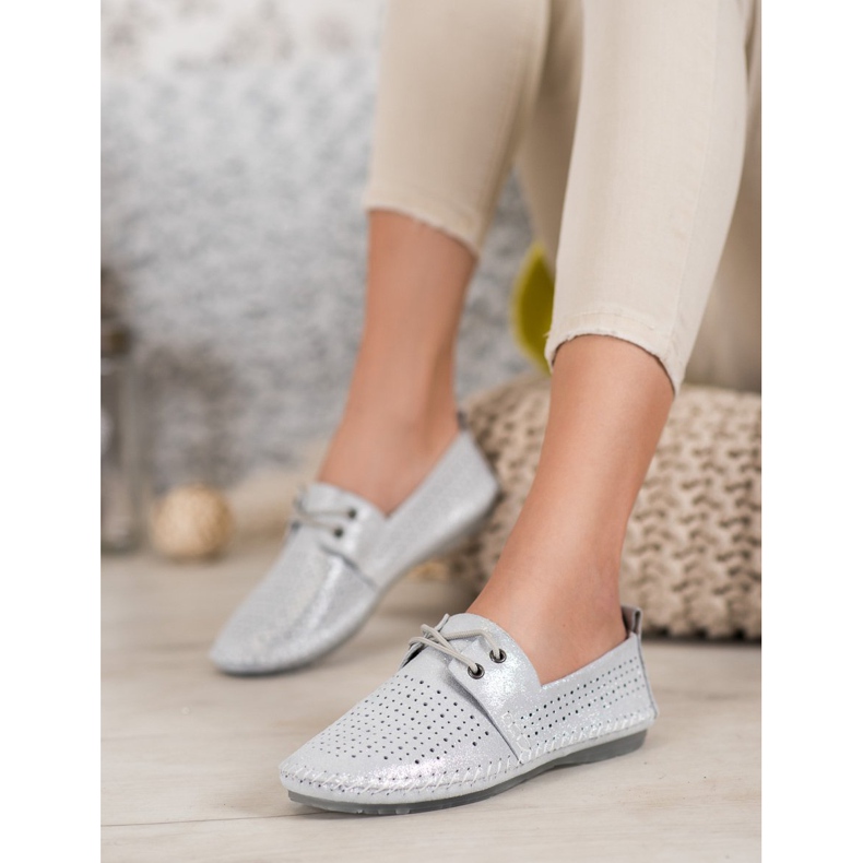 VINCEZA sneakers in pelle grigio 2