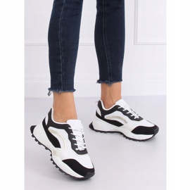 Bianco e nero LA87P Scarpe sportive nere bianca 2